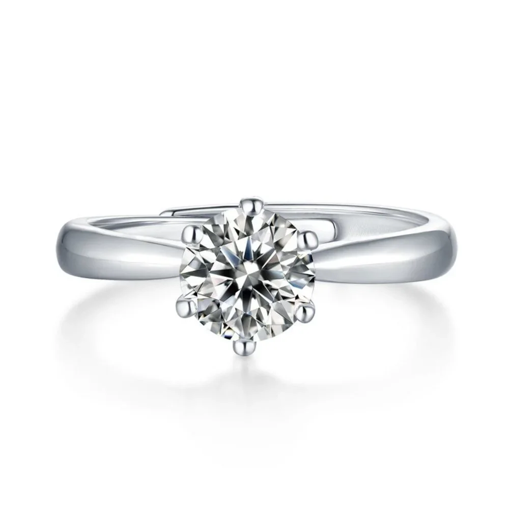 Certified 3ct. t.w. Diamond Moissanite Solitaire Engagement Ring NEW G